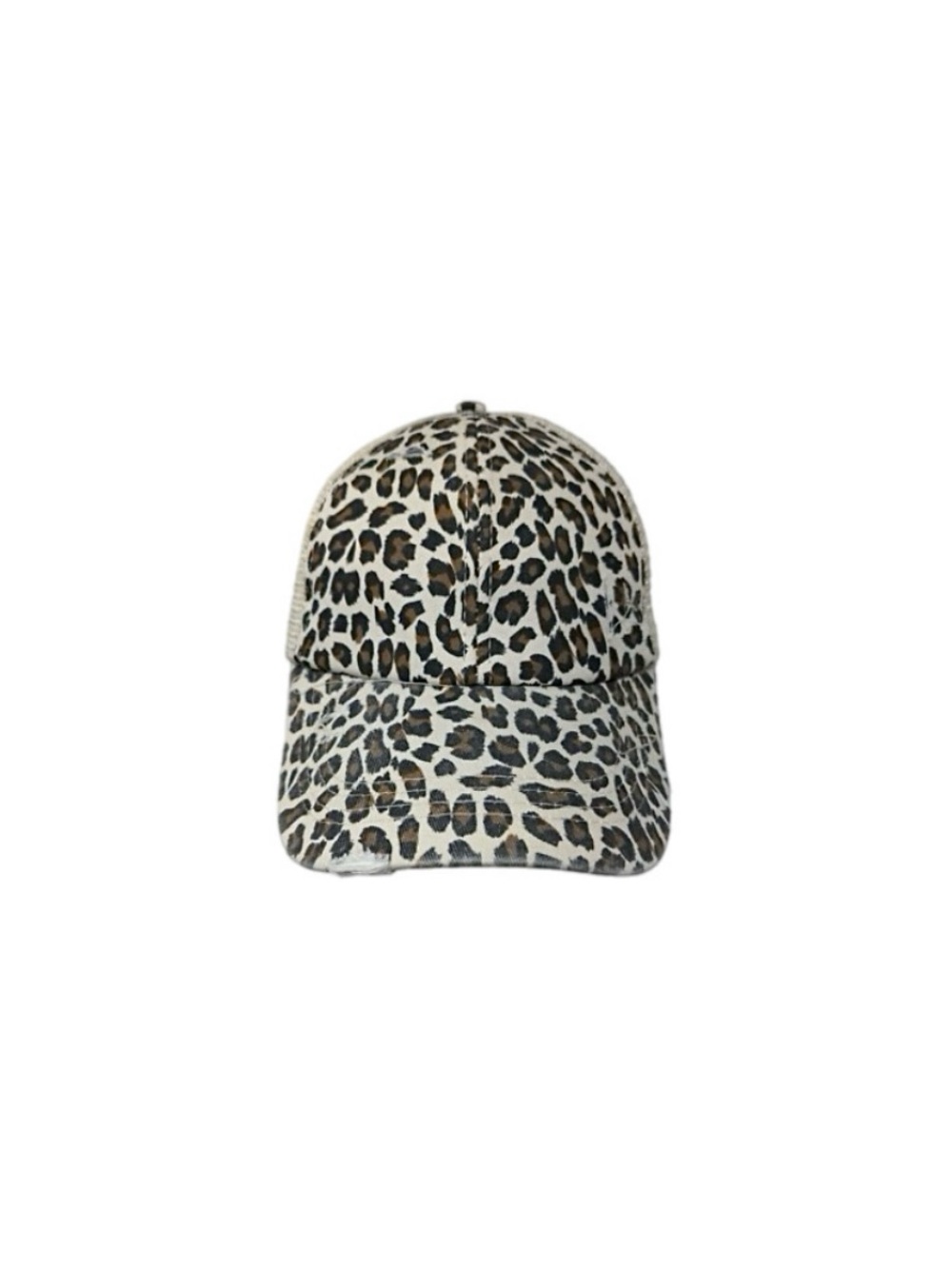 Unbranded Strapback Leopard Print Distressed Trucker Hat